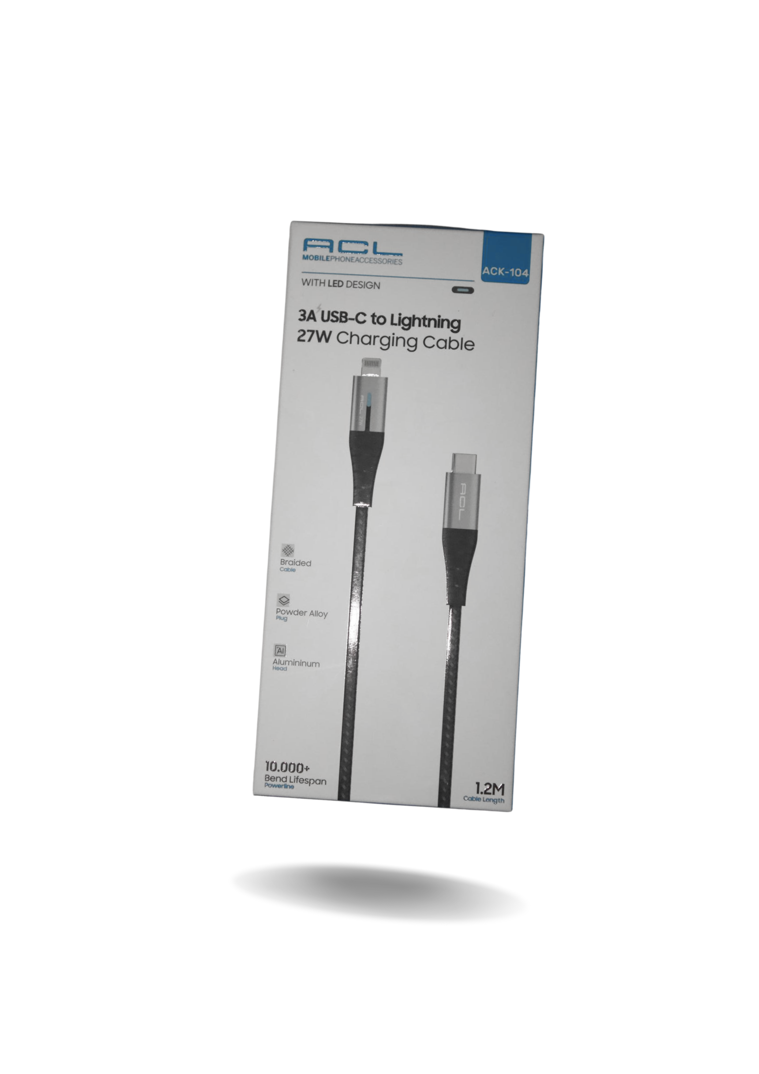 Acl ACK-104  Lightning Usb-C To Lightning Işıklı Şarj Kablosu